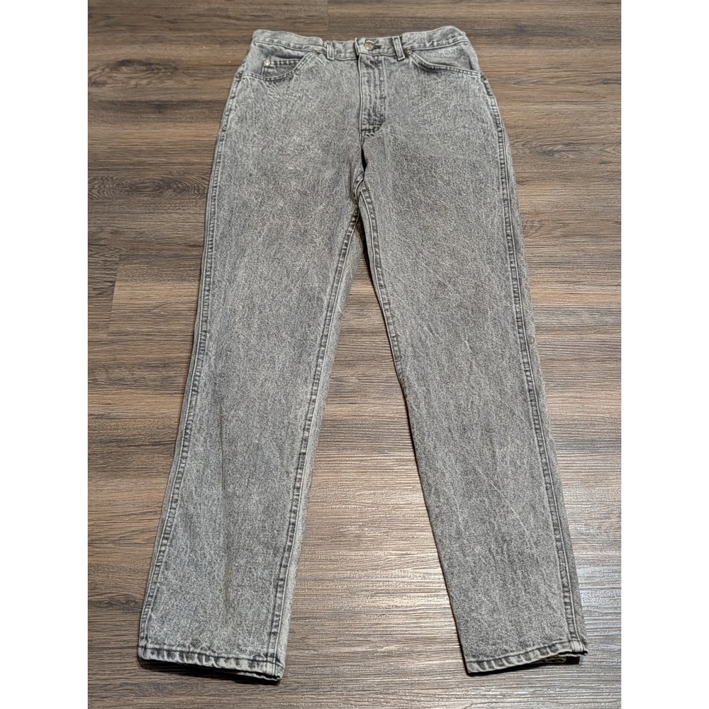 Lee Riders Straight Jeans Mens 32x32 Gray Acid Wash Vintage 90s USA Union Made